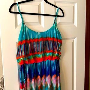 Bisou bisou multicolor maxi dress, size 12